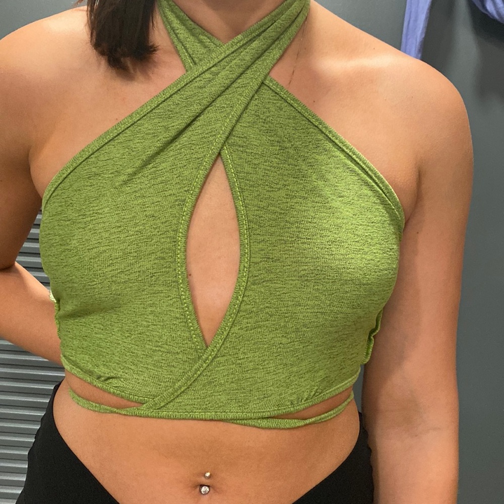 green cross halter top